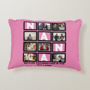 Modern Funny oma Cute Nana 8 Foto Collage Accent Kussen