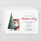 Modern Funny Santa Red Green Christmas Invitation (Devant)