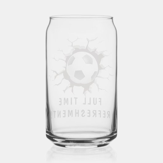 Modern Funny Unusual Custom Voetbal Football Blikvorm Glas (Achterkant)