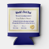 Modern Funny World's Best Pap Certificate Blikjeskoeler (Voorkant)