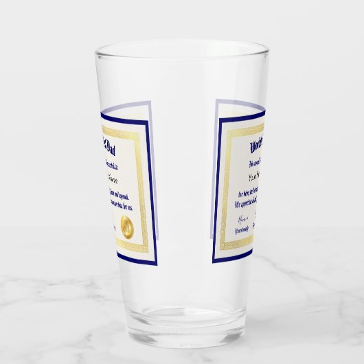 Modern Funny World's Best Pap Certificate Glas (Links)
