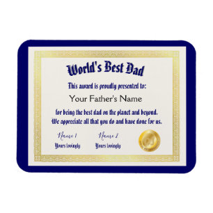 Modern Funny World's Best Pap Certificate Magneet