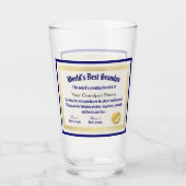 Modern Funny World's beste opa-certificaat Glas (Achterkant)