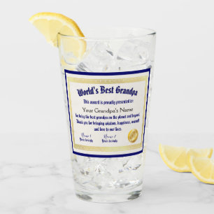 Modern Funny World's beste opa-certificaat Glas