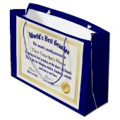 Modern Funny World's beste opa-certificaat Groot Cadeauzakje (Achterkant Gekanteld)