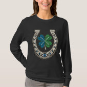 Modern Fusion of Lucky Symbols – Evil Eye, Clover, T-shirt (Voorkant)