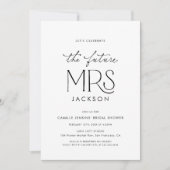 Modern Future Mrs Bridal Shower Photo Invitation  Kaart (Voorkant)