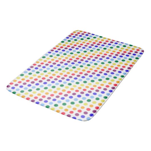 Modern Fuzzy Rainbow Polka-Stippen Pattern Badmat (Gekanteld)