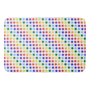 Modern Fuzzy Rainbow Polka-Stippen Pattern Badmat