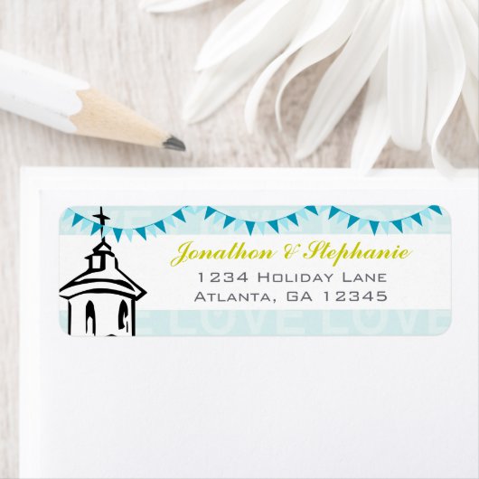 Modern gaat naar de Chapel Wedding Labels (Insitu)