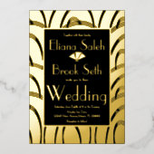 Modern Gabsty Patterned Gold Wedding Ppress Folie Uitnodiging (Voorkant)