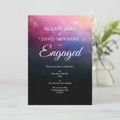 Modern Galaxy Verloving Invitation Kaart (Staand voorkant)