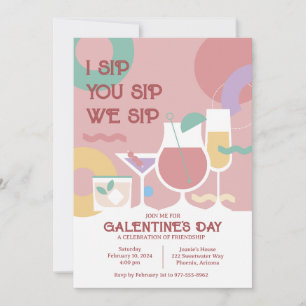 Modern Galentine's Day Party Uitnodiging