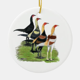 Modern Game Kwartet Keramisch Ornament