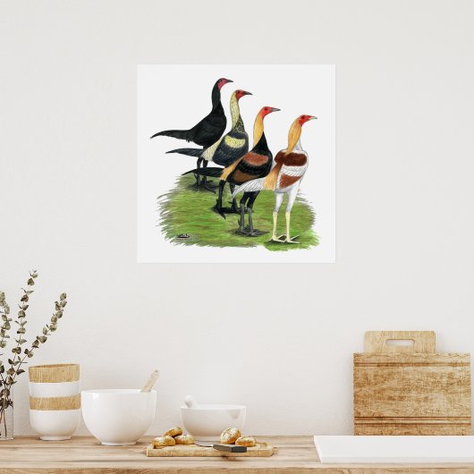 Modern Game Quartet Poster (Keuken)