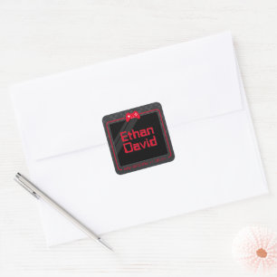 MODERN GAMING trendy cool leuk rood zwart Vierkante Sticker