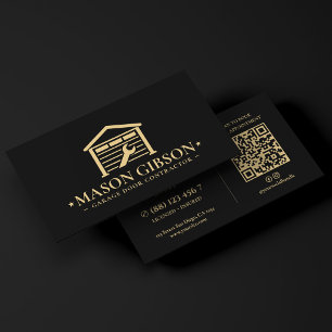 Modern Garage Deur Hekken Technicus Logo Zwart Visitekaartje