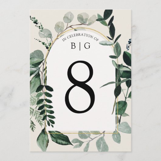 Modern Garden beige trouwtabelnummer Menu (Voorkant)