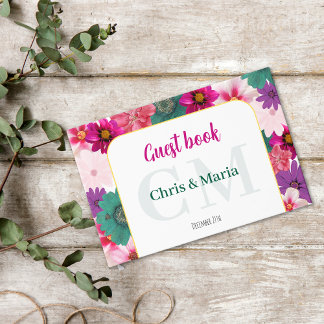 Modern Garden Romance Guest Book For wedding