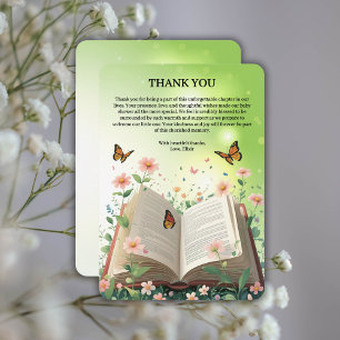 Modern Garden Storybook Floral Baby shower Bedankkaart