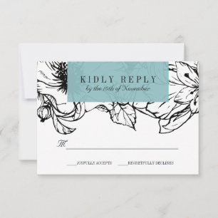 Modern Garden   Turquoise   Floral bruiloft RSVP