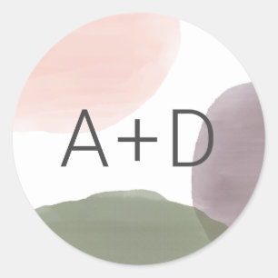 Modern Garden Waterverf Envelope Seal, Wedding Ronde Sticker