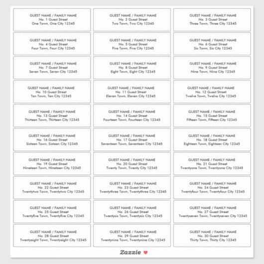 Modern Gastadres Label Uitnodigingsenvelop (Vel)