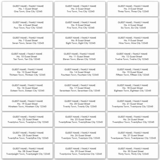 Modern Gastadres Label Uitnodigingsenvelop (Voorkant)