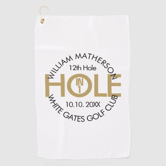 Modern gat in één zwart en goud golfhanddoek (Voorkant)