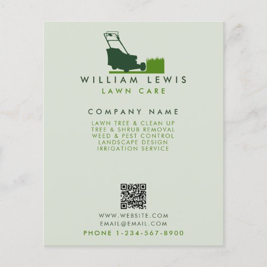 Modern gazon zorg eenvoudige landschap QR-code Flyer (Voorkant)