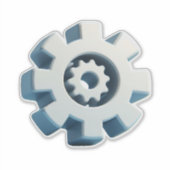 Modern Gear-pictogram Sticker (Voorkant)
