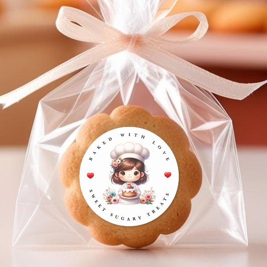 Modern gebakken met liefde bakkerij Sticker