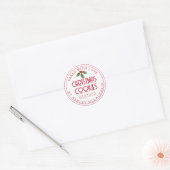 Modern Gebakken met Liefde Kerst Rood Wit Ronde Sticker (Envelop)