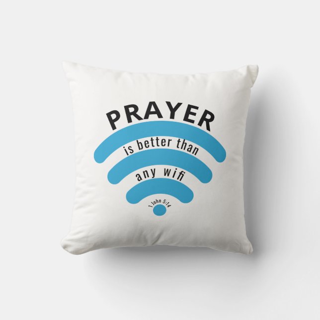 Modern GEBED BETER DAN WIFI Custom Scripture Kussen (Voorkant)