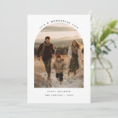 Modern Gebogen Foto Het Leven is Mooi Feestdagenkaart (Staand voorkant)