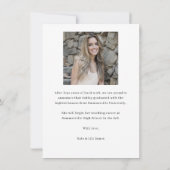 Modern geborsteld Afstuderen Pet Afstuderen foto Notitiekaartje (Achterkant)