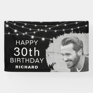 Modern geborsteld foto-effect Birthday Banner