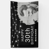 Modern geborsteld foto-effect Birthday Banner (Verticaal)
