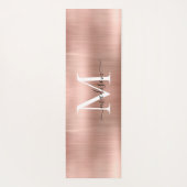 Modern geborsteld metallic Roos goud monogram scri Yogamat (Achterkant)