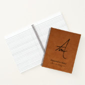 Modern geborsteld Script-monogram Notitieboek (Binnen)