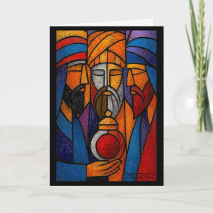 Modern Gebrandschilderd Glas Drie Wijzen Kaart