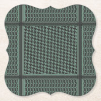 Modern gedempte olijf Houndstooth-patroon