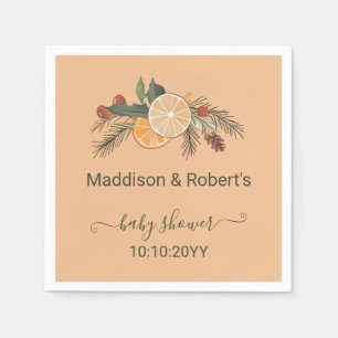 Modern gedroogd citrus Baby shower Servet