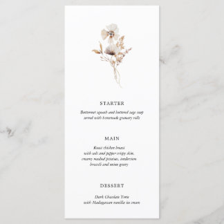 Modern gedroogde wilde bloem Boho Wedding Menu