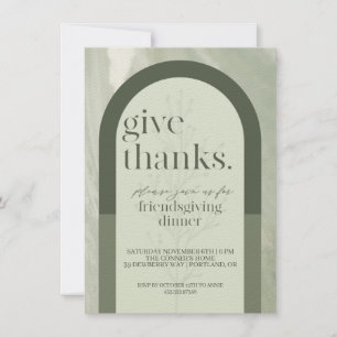 Modern geeft Bedankt Friendsgiving Invitation Gree Kaart