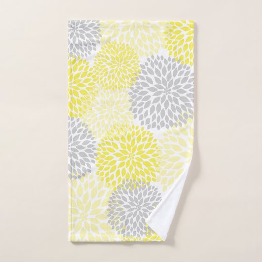 Modern Geel bloembaddecor Bad Handdoek (Handdoek)