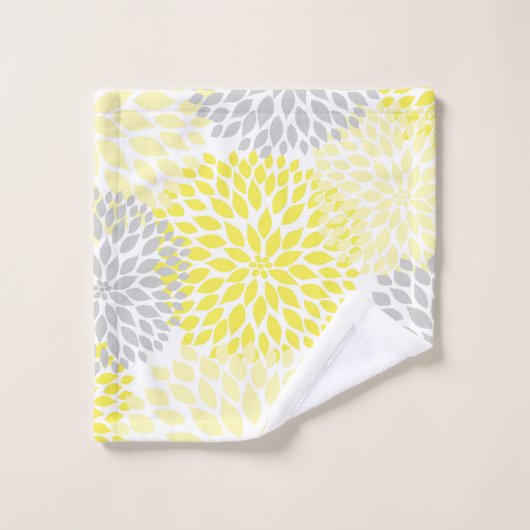 Modern Geel bloembaddecor Bad Handdoek (Wasdoekje)
