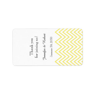 Modern geel Chevron bruiloft lippenbalsem label