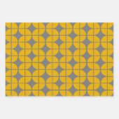 Modern geel en grijs eenvoudig geometrisch patroon inpakpapier vel (Voorkant 2)