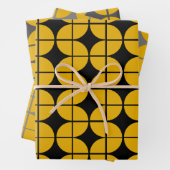 Modern geel en grijs eenvoudig geometrisch patroon inpakpapier vel (In situ)